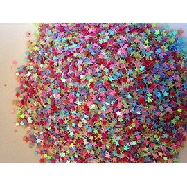 The Bead and Button Box - 10g of Tiny Star Sequins, confetti 3mm. Mixed Colours, Ideal for Card Making, shaker Cards, Decoration and other projects and Crafts.