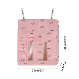 Rabbit Hay Bag, 2-Hole Hanging Rabbit Feeder Bag with 2 Metal Hooks, Small Animal Feeding Sack for Small Animals Rabbits Guinea Pigs Hamsters Chinchillas Hedgehogs