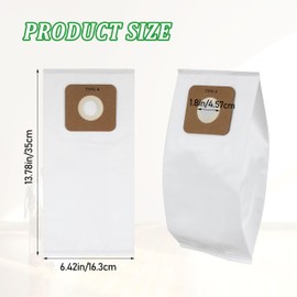 Type A Vacuum Bags for Riccar Most Vibrance, R-Series, 2000/4000/5000/6000 Series & Simplicity Symmetry, S20EZM, R-Series, 2000/4000 Series & Simplicity Symmetry, S20EZM 6 Pack