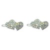 Pair of Small Heart-Heart Snap Clip Barrettes for Women Thin
