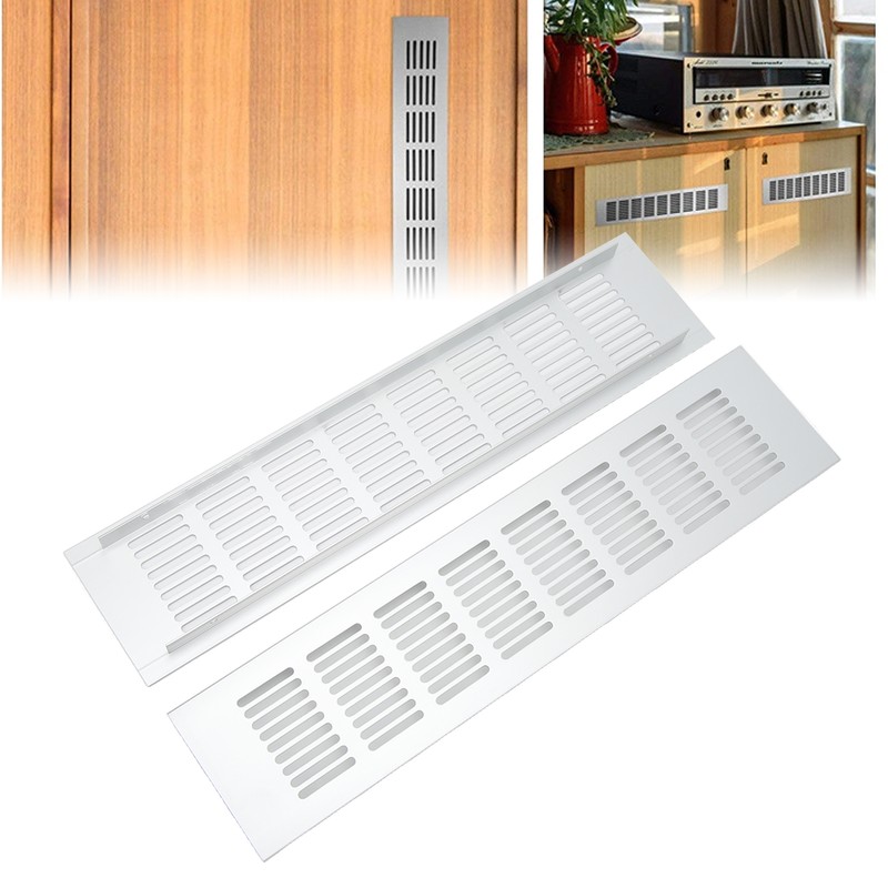 2 Pcs Air Vent Ventilation Grille Aluminium Alloy Rectangular Vent