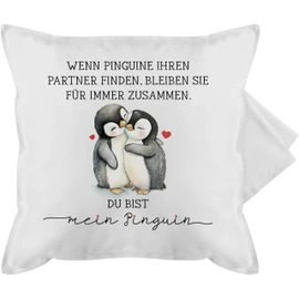 Cushion Cover - Cushion - When Penguins Find Their Partner They Stay Together Forever I Partner Gifts Couples Anniversary Gift Couples Christmas - 50 x 50 cm