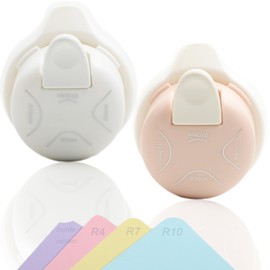 2 Pieces Corner Punch 4 in 1 Corner Rounder Punch Paper Corner Rounder for Making Scrapbooking （R4+R7+R10+Inside Corner） (White and Pink)