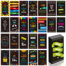 50 PCS Motivational Magnets, 25 Designs Inspirational Magnets Positive Affirmation Decals for Kids, Adults, Fridge (2' x 3.5')