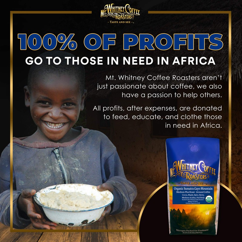 Mt. Whitney Organic Gayo Mountain Sumatra Coffee (Ground, 2 Lb)