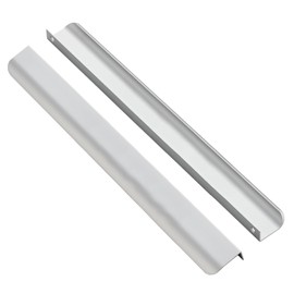 Ravinte 3 Pack Finger Pulls for Cabinets 356mm/14in Hole Center Tab Cabinet Handle Silver Finger Edge Pulls Concealed Handles for Kitchen Drawer Finger Cabinet Pulls 406mm/15.98in Length
