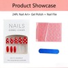 24Pc Short Press on Nail Stickers for Women, French Polka