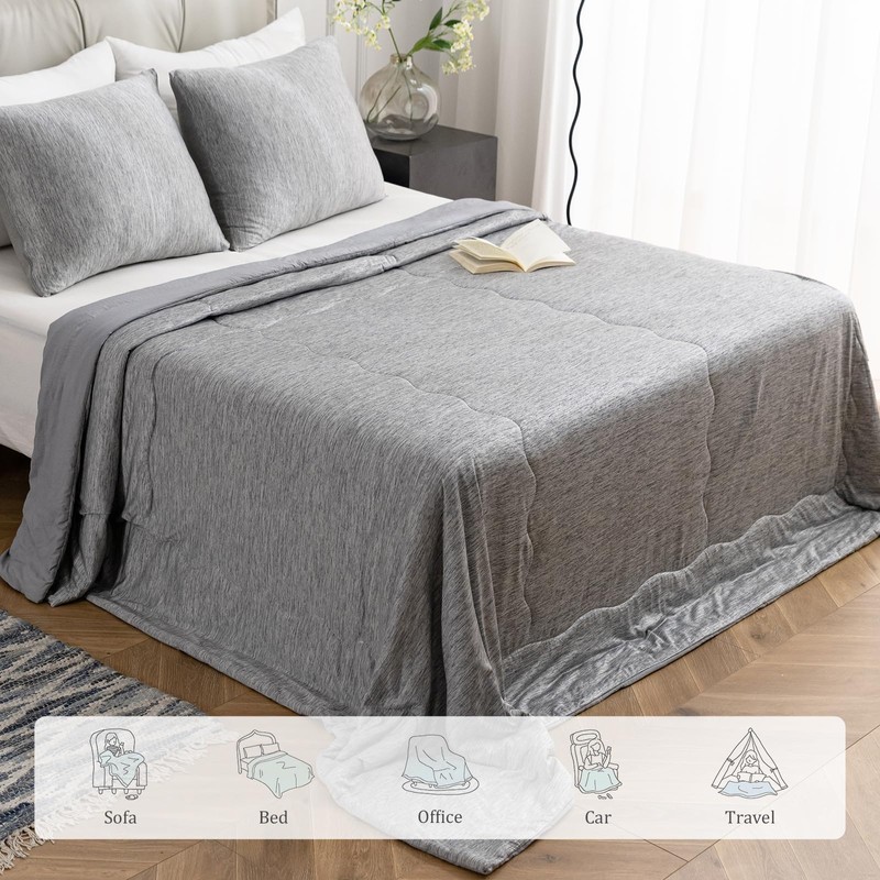 CHOSHOME Cooling Comforter Queen Size, Cooling Blanket with Q-Max 0.45