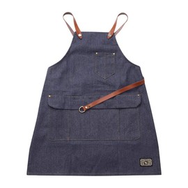 GRIMSTEADS Type 4 ROYAL KNIGHT TOKYO Denim Apron Barber Beauty Salon Large Size, navy