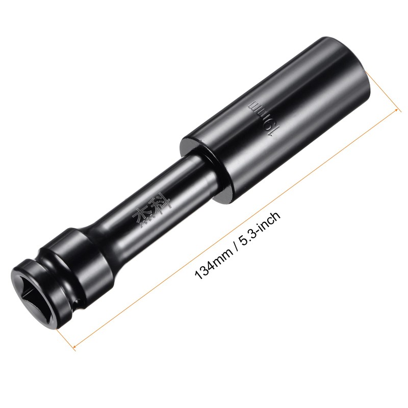 uxcell 1/2" Drive by 19mm Thin Wall Impact 6 Point