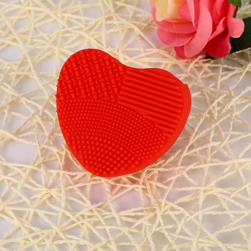 Makeup Brush Cleansing Brush Cleaner,Soft Silicone Washing Scrubber,Heart shaped Scrub