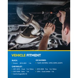 PHILTOP Catalytic Converter High Flow Replacement for Cruze 2011-2016, Encore 2013-2018, Trax 2015-2016, Sonic 2012-2016, Stainless Steel Catalyst Converter OE16953 (EPA Compliant)