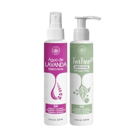 Árbora Jabón Facial Tea Tree + Agua de Lavanda Tónico Facial |Para Piel Grasa y Mixta|Con Aloe Vera |Rutina diaria TONIFICA, LIMPIA y REFRESCA | SIN P