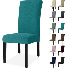 Ystyle Stretch Chair Covers, Set of 4, Chair Covers, Elastic, Removable, Washable, Universal Covers for Chairs, Chair Covers for Hotel, Banquet, Kitchen, Restaurant, Wedding Party, Turquoise