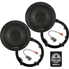 KICKER Speakers 6.5 inch for Honda Ridgeline 2017-2022 Upgrade Kit - Pair of KS Series with Adapters and Harness, Coaxial 6 1/2 Car Audio Front or Rear Door Speaker KSC6504, 51KSC6504