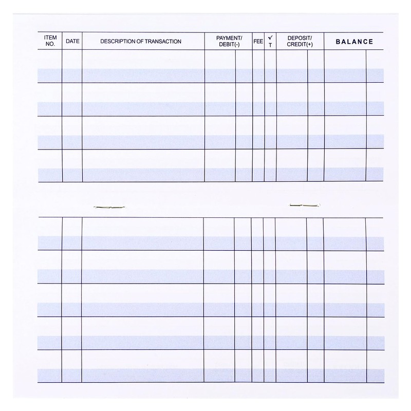Larger Lines 20 Pack Checkbook Register, Check Registers for Personal