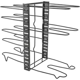 Double Sided Metal Pot & Pan Storage Rack, Black - Southern Homewares - Vertical Cookware Display Shelf