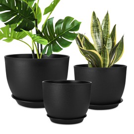 YNNICO Plant Pots 12 10 9 Inch Set of 3, Flower Pots with Multi Mesh Drainage Holes, Large Planters for Indoor Outdoor Garden Plants and Flowers