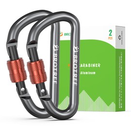 Brotree Small Carabiner Clips Mini Locking Carabiner - 6cm Aluminum D-Ring