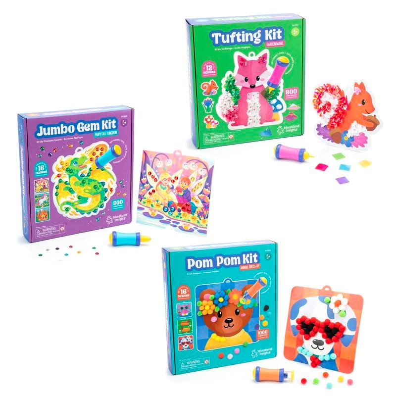 Educational Insights Creative Craft Kit – Tufting, Pom Poms &