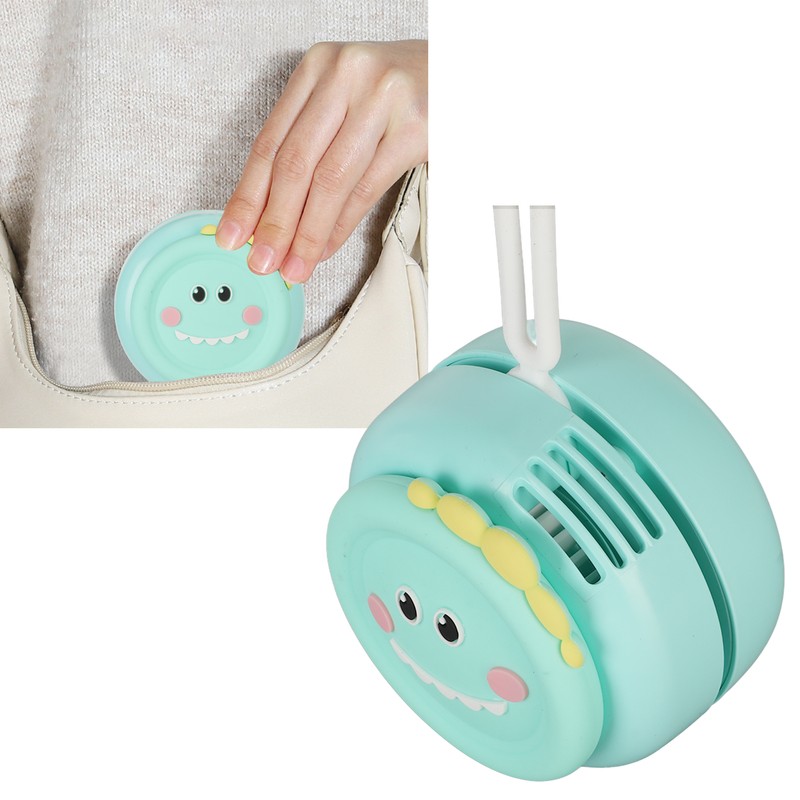 Necklace Fan Cartoon Silicone 3 Speed Mode USB Charge 800mAh
