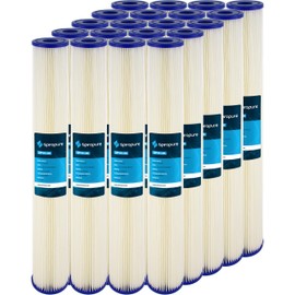 SpiroPure SP-S1-20 20x2.5 20 Micron Pleated Cellulose Sediment Water Filter Cartridge S1-20 155303-43 (Case of 20)