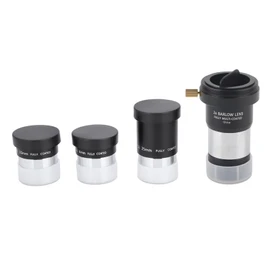1.25" Plossl Telescope Eyepiece Set 4/10/25mm   2X Barlow Lens Kit for Astronomy