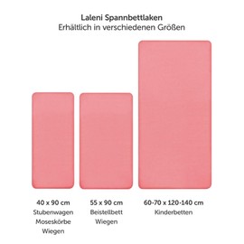 Laleni Jersey Fitted Sheet for Baby Cot, Oeko-Tex Certified Side Bed/Bassinet/Pram Fitted Sheet Made from Cotton, Baby Bed Linen, 28 x 73 cm – 30 x 76 cm, Set of 2, Coral