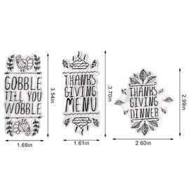 Thanksgiving Dinner Clear Stamps for Card Making Thanksgiving Menu Clear Rubber Stamps Turkey Transparent Rubber Seal Stamps for DIY Photo Scrapbooking Paper Card Album Crafting Supplies