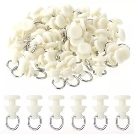50 Pcs Off White Reusable Plastic Curtain Track Glider, ollers Hooks Ceiling Curtain Track Plastic Rail Gliders Dual Wheel Roller Carriersfor Windows Shower Curtain Tracks Accessories
