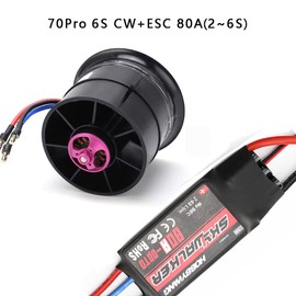 Powerfun CW CCW EDF 70mm Pro CW 12 Blades Ducted Fan with RC Brushless Motor 2100KV 6S with ESC 80A(2~6S) Balance Tested for CW EDF 6S RC Jet Airplane