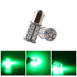 QasimLed DC 12V Green P21W 1156 BA15S 27SMD 5050 LED Lamps For Car Tail Backup Turn Signal Reversing Replacement Light Bulb 2X