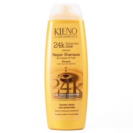 Kleno Egyptian Gold 24k Repair Shampoo - Keratin-Enriched, Moisturizing & Repairing Formula, Adds Shine & Strength, For All Hair Types, Instant Protection, 11.83 fl oz Bottle