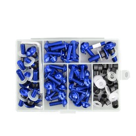 Topteng 158pcs Motorcycle Sportbike Windscreen Fairing Bolt Kit Fastener Clip Screw Blue