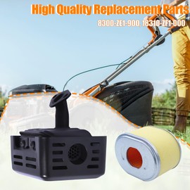 Mtanlo Honda GX120 GX160 GX200 168F 4HP 5.5HP 6.5HP Engine Silent Exhaust Kit with Spark Plug Slot Air Filter