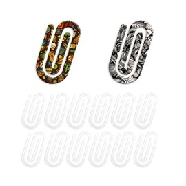 12 Pack Clear Sublimation Blanks - 4" x 2" Jumbo Acrylic Paper Clips for DIY Heat Transfer, Crafts, School & Office Supplies, Classroom Stationery, Gift Making