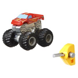 Mini Collectible Die-Cast Metal Hot-Wheels Monster Trucks Mystery Box - Hot-Wheels Racing #3 Vehicle ~ Unopened, Identified Mystery Package ~ Includes Truck, Launcher and 2 Stickers