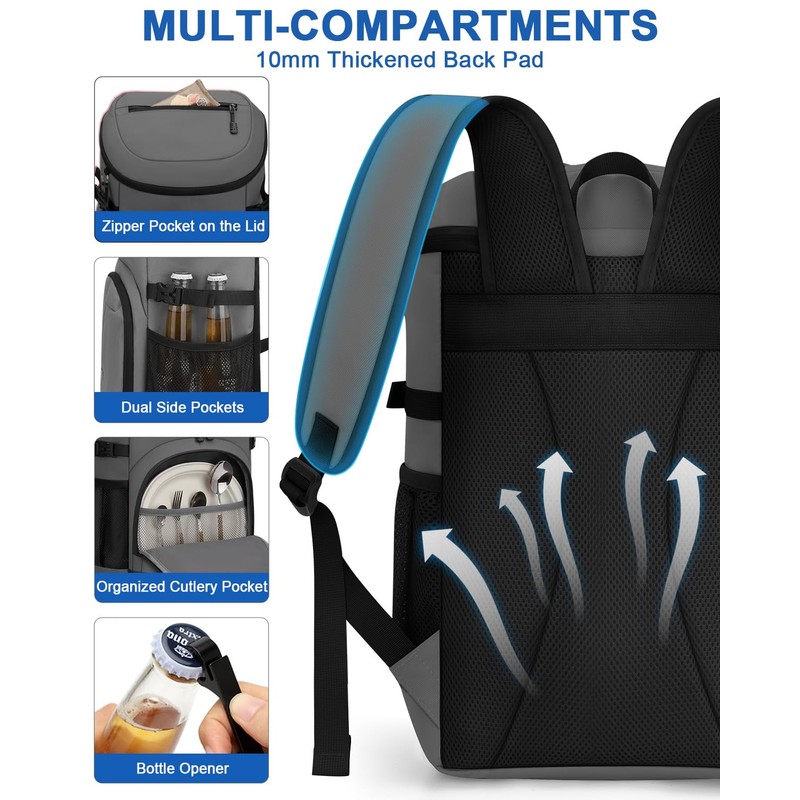 Pritent Cooler Backpack for Men Women Insulated Waterproof Backpack Cooler