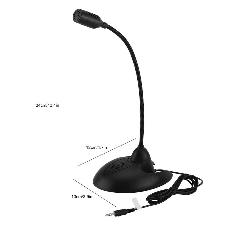 Portable Microphone, Flexible Gooseneck Desktop Standing Microphone Stereo Karaoke Microphone