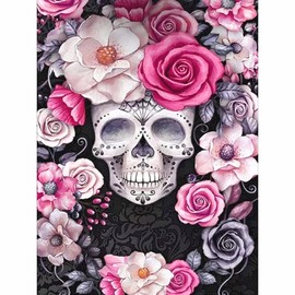 dogmoon Diamond Painting, 5D Adult Diamond Painting Kits, Diamond Painting Pictures, Skull Daiments Painting with DIY Cross Embroidery Painting Kits Painting by Numbers Diamond for Home Wall Decor (30
