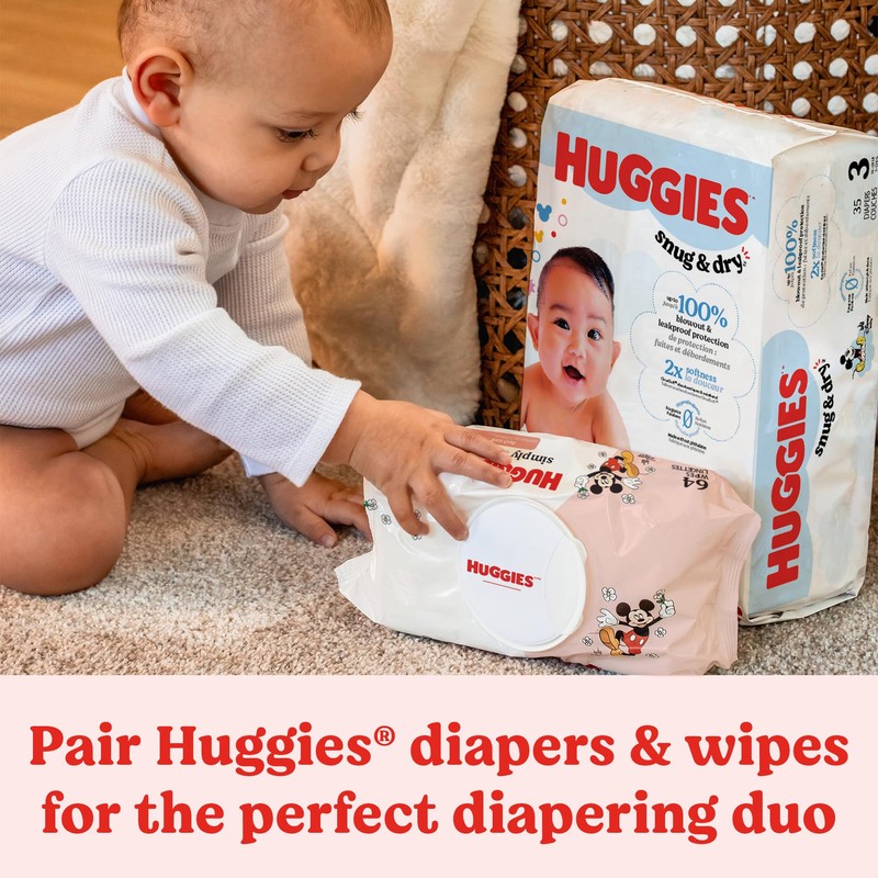 Huggies Simply Clean Fresh Scent Baby Wipes, 3 Flip-Top Packs