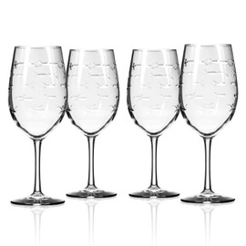 Rolf Glass School of Fish Large Wine Glass 18 ounces Set of 4