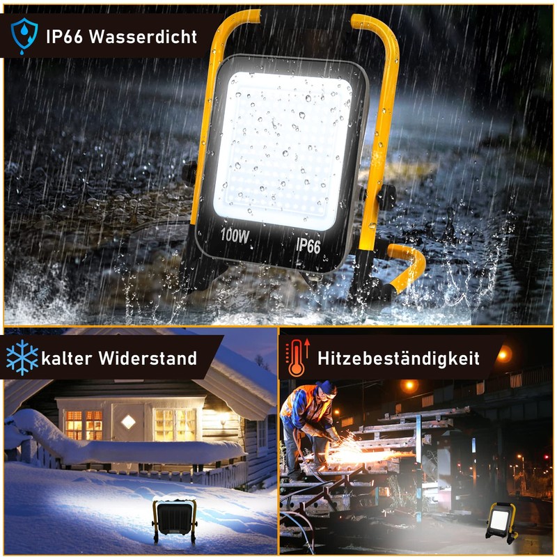 Ikodm GOL-8789-M1x LED Construction Spotlight, 50 W 5100 LM Work