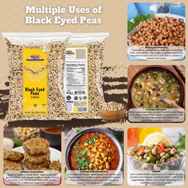 Rani Black Eyed Peas, Dried Cowpeas (Lobhia) 32oz (2lbs) 908g ~ All Natural | Vegan | Kosher | Gluten Friendly | Product of USA