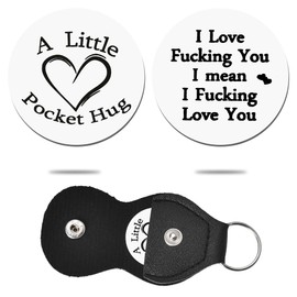 Boyfriend Girlfriend Valentines Day Gift for Wife Husband Anniversary Birthday Gifts for Fiance Fiancee Engagement Wedding Gifts Funny I Love You Pocket Hug Token Long Distance Relationship Gift