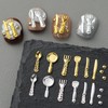 Kitchenware Nail Charms Bulk for Nails Art Decoration 3D Gold