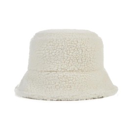 VARZAR Bazaar Stud Logo Fleece Bucket Hat, 2 Colors, Unisex, Hat, Korean Brand, Korean Fashion Hat, UV Protection, Deep, Small Face Effect, SNS Topic, Celebrity Wear, white, 56.0-59.0 cm