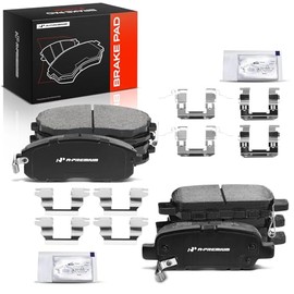 A-Premium - Juego de pastillas de freno de disco de cerámica delantera y trasera compatible con modelos Select Infiniti y Nissan - G35, 350Z 2003-2005, Altima 2002-2013, Juke 2011-2017, Sentra