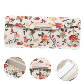 FRCOLOR Bestickte Lippenstiftbox Blumen-lippenstift-etui Lippenstiftetui Leder Tragbarer Spiegel Retro-lippenstiftetui Mit Blumenmuster Kosmetiktaschen Weiß Mini Auto Plastik Frau Handheld