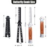 2 Pieces Automatic Switch Folding Practice Combs, Stainless Steel Butterfly